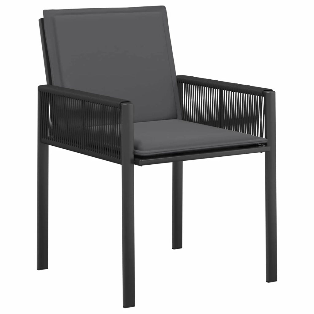 Set da Pranzo per Giardino 13 pz Nero polyrattan 3422837