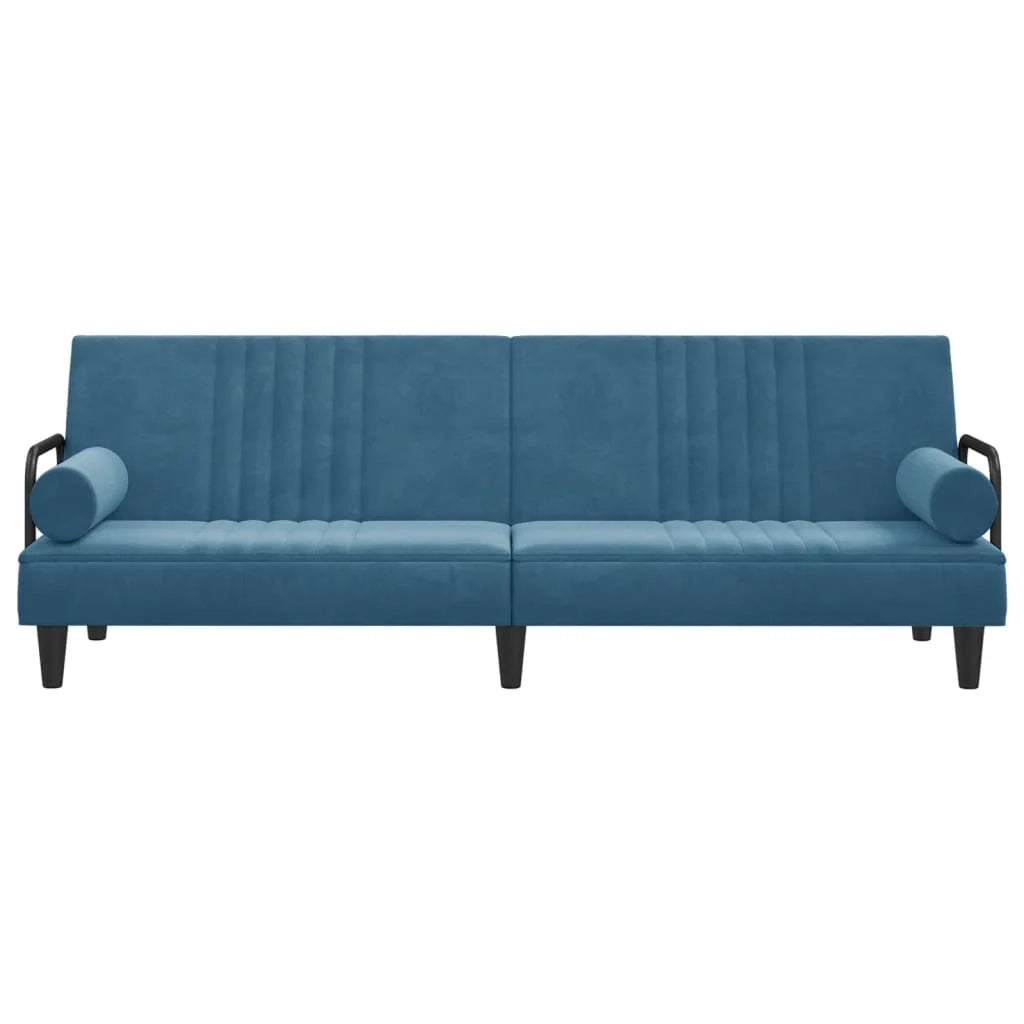 Divano letto con braccioli 205 x 89 x 70 cm velluto blu 02_0020416