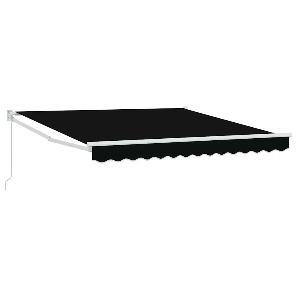 Tenda retrattile-Tenda parasole per balcone Nero 350 x 250 cm Poliestere e Alluminio 157638