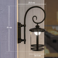 Lampada da Esterno con Pannello Solare 16,5x25,5x41 cm Impermeabile IP44 e Accensione Automatica Nero