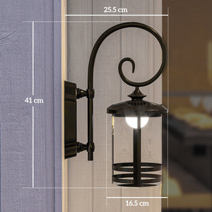 Lampada da Esterno con Pannello Solare 16,5x25,5x41 cm Impermeabile IP44 e Accensione Automatica Nero