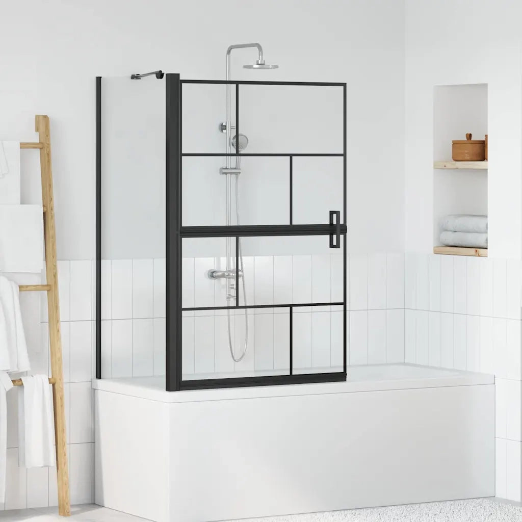 Schermo per Bagno e Doccia Nero e trasparente 80 x 68 x 128 cm CFW6936351