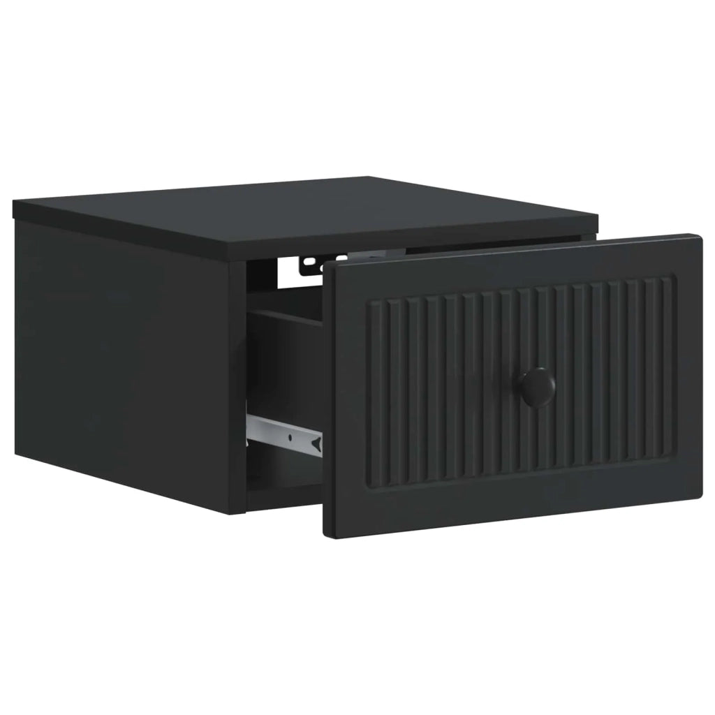 Mobiletto da notte a muro con cassetto Nero 33 x 34,5 x 20 cm 897917
