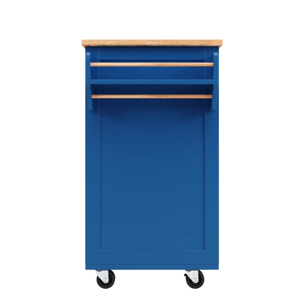 CARRELLO DA CUCINA 102x45x92 cm Blu in MDF e metallo