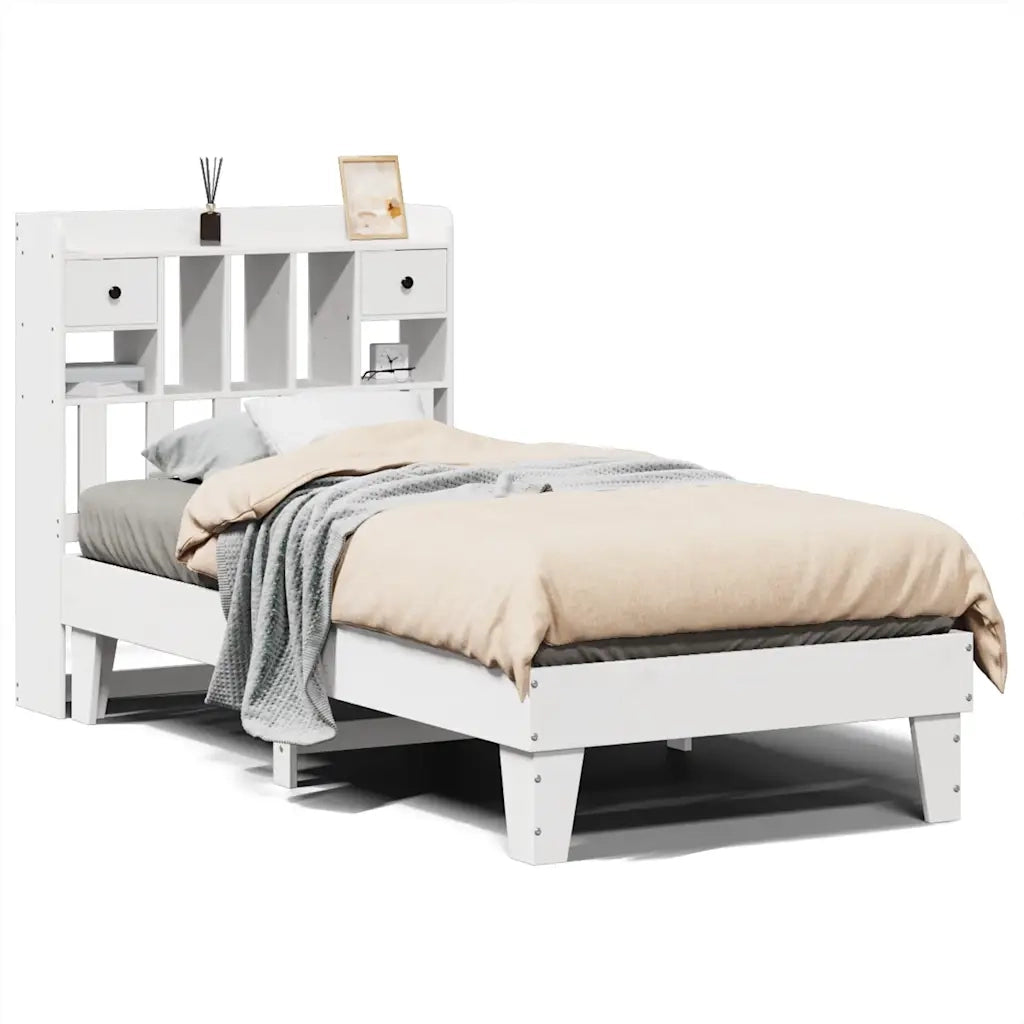 Letto senza Materasso Bianco 90x200 cm Legno Massello di Pino