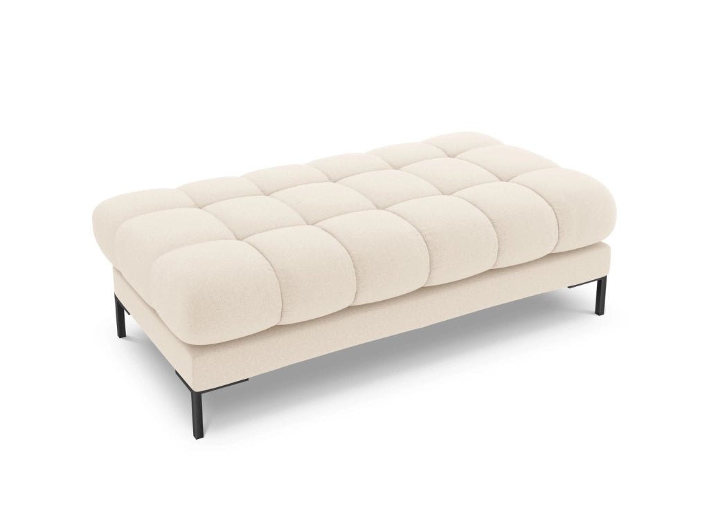 Cosmopolitan Design - Panca "Bali" 2 posti in tessuto strutturato beige chiaro 