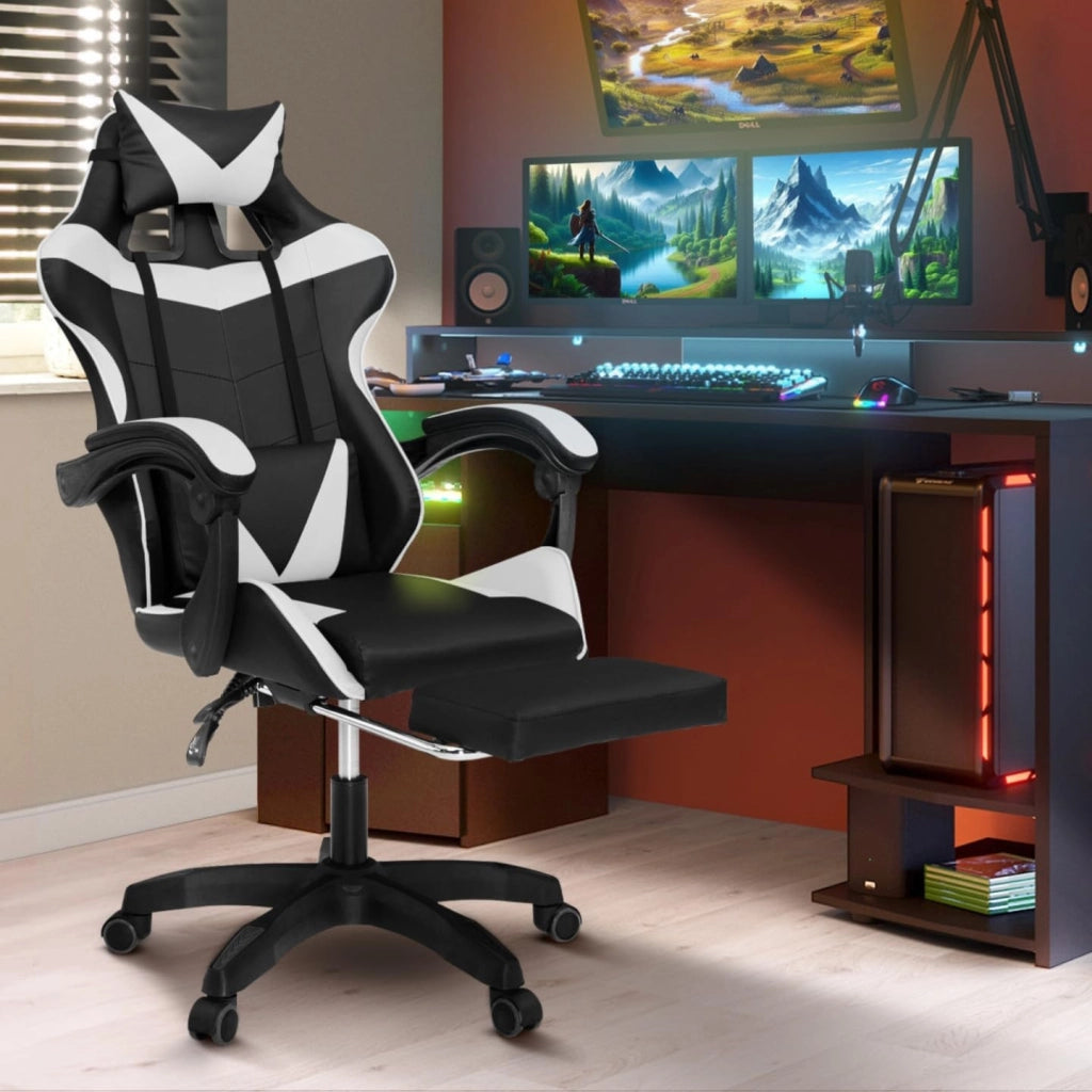 Sedia gaming, sedia ufficio nero e bianco ALEX
