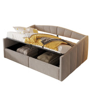 Divano Letto 140x200 cm; Letto Matrimoniale; con Contenitore idraulico e Braccioli