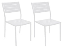 Set 2 Sedie da Giardino 46x58x84 cm in Acciaio RD Italia Dorio Bianche