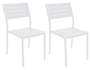 Set 2 Sedie da Giardino 46x58x84 cm in Acciaio RD Italia Dorio Bianche