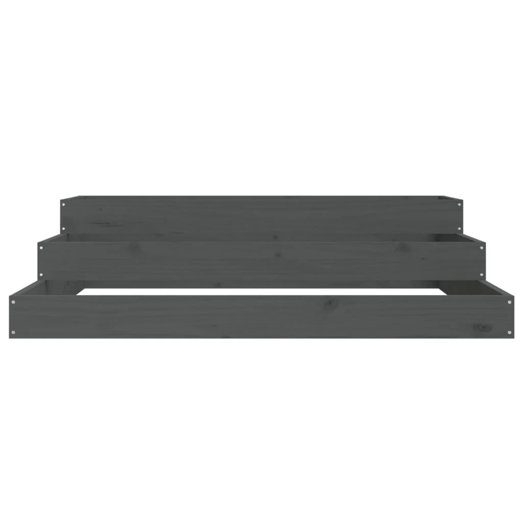 Fioriera rialzata per piante e fiori terrazza giardino 107 x 107 x 27 cm legno massello di pino grigio 02_0037295