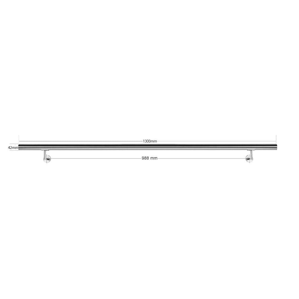 Kit corrimano a parete per scale 130 cm acciaio raffinato 16_0000702
