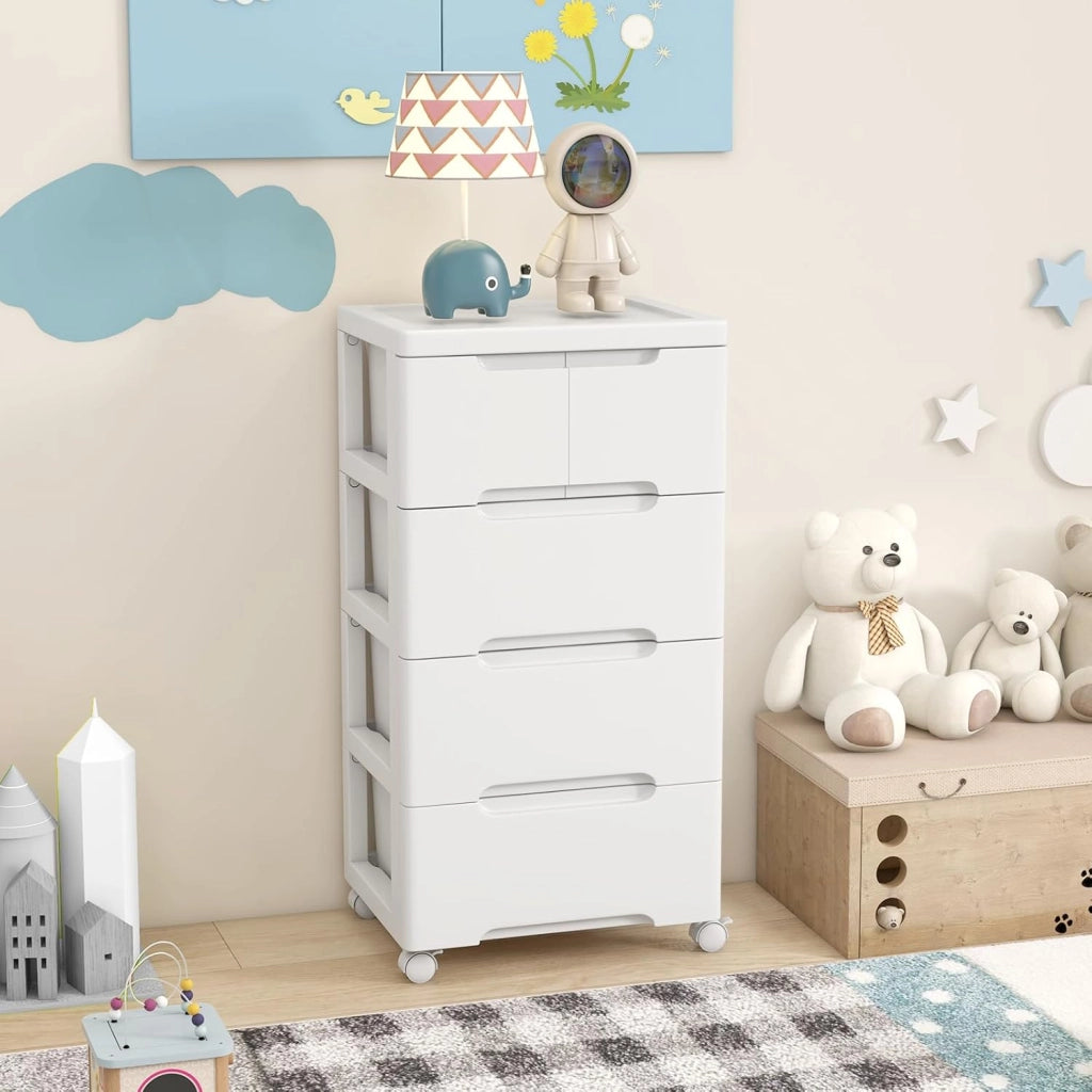 Armadietto per nicchia con ruote, scaffale per nicchia con 7 cassetti, carrello stretto con serratura a rotelle, carrello da bagno con piccolo armadio a cassetti 40 x 32 x 114 cm, bianco
