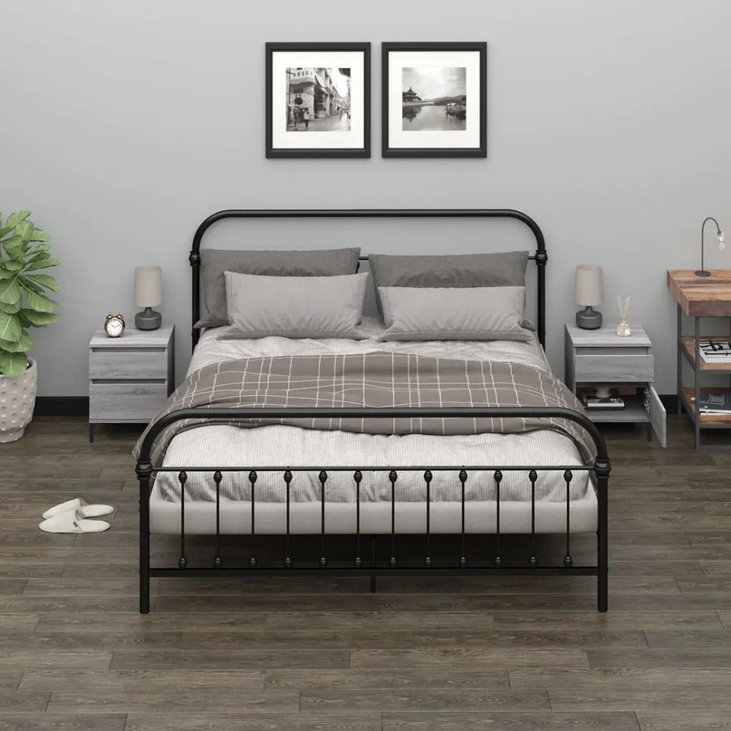 Comodino 2 pz-Set di 2 Tavolino da notte Grigio Sonoma 40x35x50 cm 815538