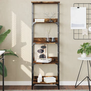 Libreria Rovere Fumo 50x33x153 cm in Legno Multistrato 835276