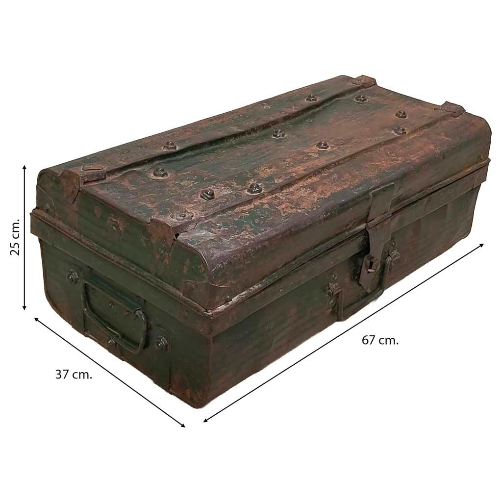 Valigia artigianale in metallo, 67x37x25h cm