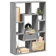 Libreria-Scaffale per Libri-Mobile di Stoccaggio Grigio Sonoma 63x20x90 cm in Truciolato