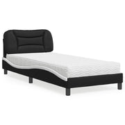 Letto con Materasso Hvar Nero e Bianco 90x200 cm in Similpelle 3208701