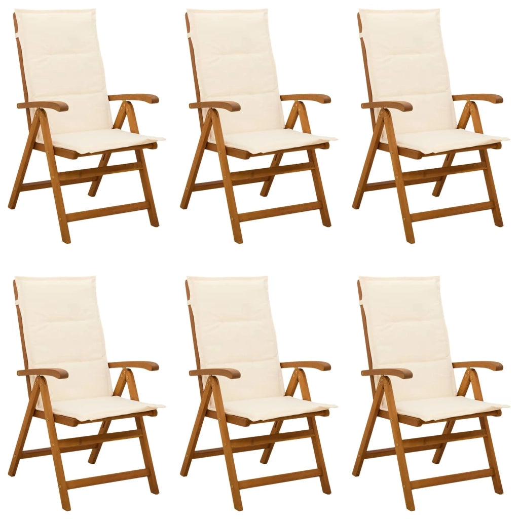 Sedie da giardino reclinabili 6 pz Naturale 3434470