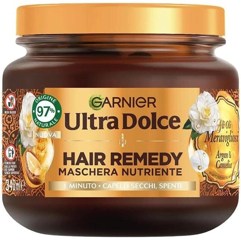GARNIER ULTRA DOLCE 3 MASCHERE NUTRIENTE PER CAPELLI SECCHI E SPENTI AZIONE IN 1 MINUTO CON GLI OLI MERAVIGLIOS 340 ML