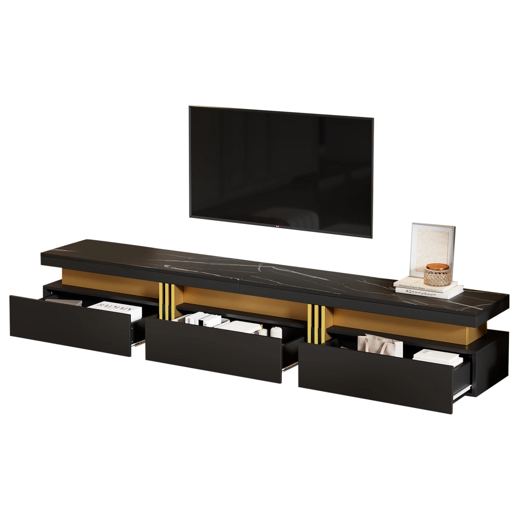 Mobile TV Lowboard con Cassetti ¨C MINIMAL ¨C Effetto Marmo, 200x40x42 cm