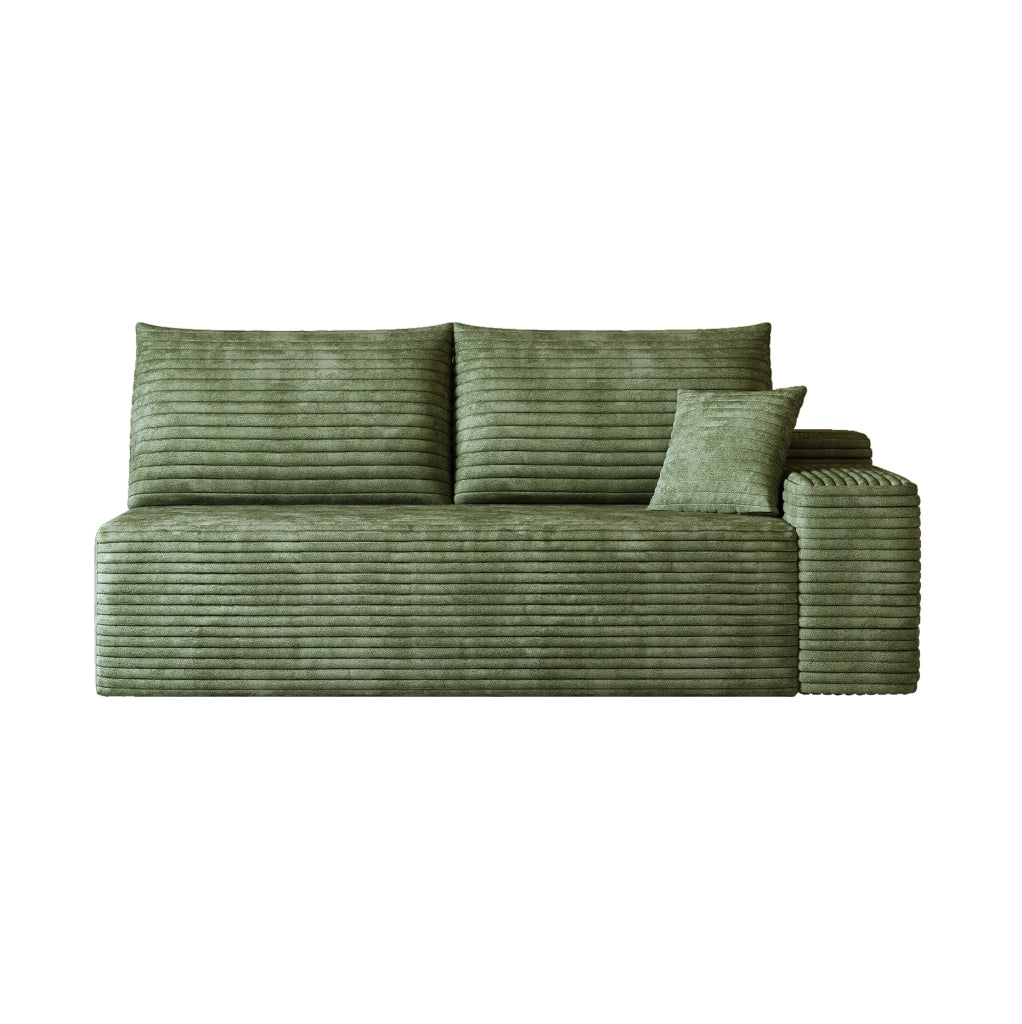 Divano modulare 2 posti con chaise longue destra, verde