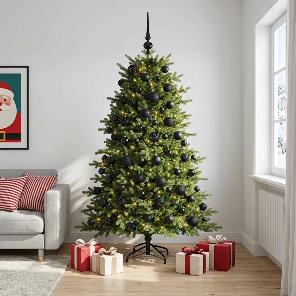 Albero di Natale artificiale con palline 210 cm 300 LED 3466428