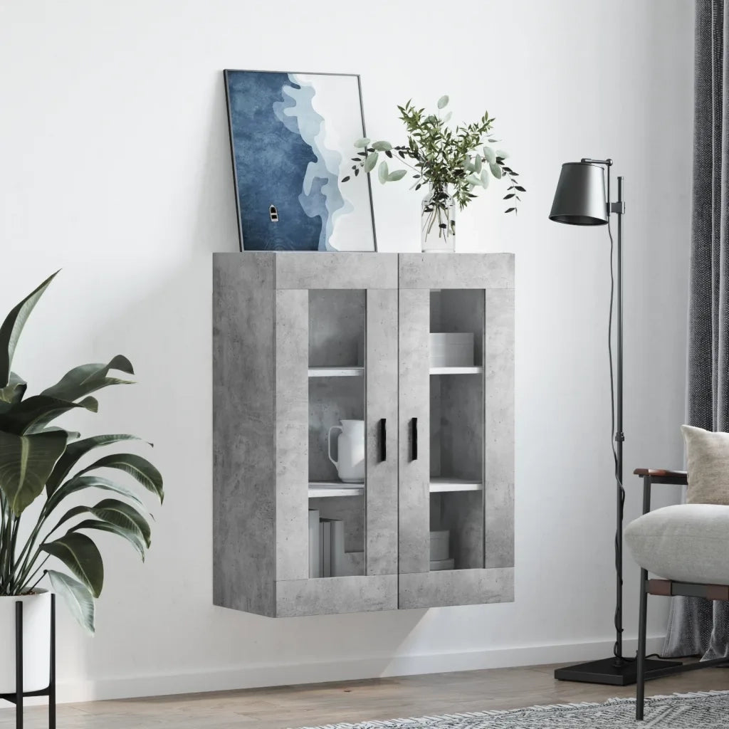 Mobile a Parete Grigio Cemento 69,5x34x90 cm 828496