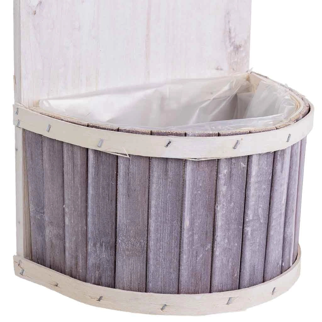 Supporto per fioriera rotondo in bambù grigio 20x11x27/10H cm