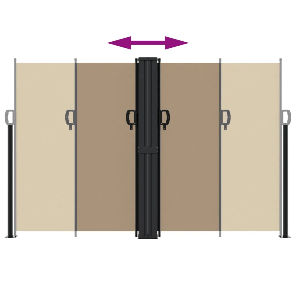 Tenda da Sole Laterale Retrattile Tortora 160x600 cm 4004634