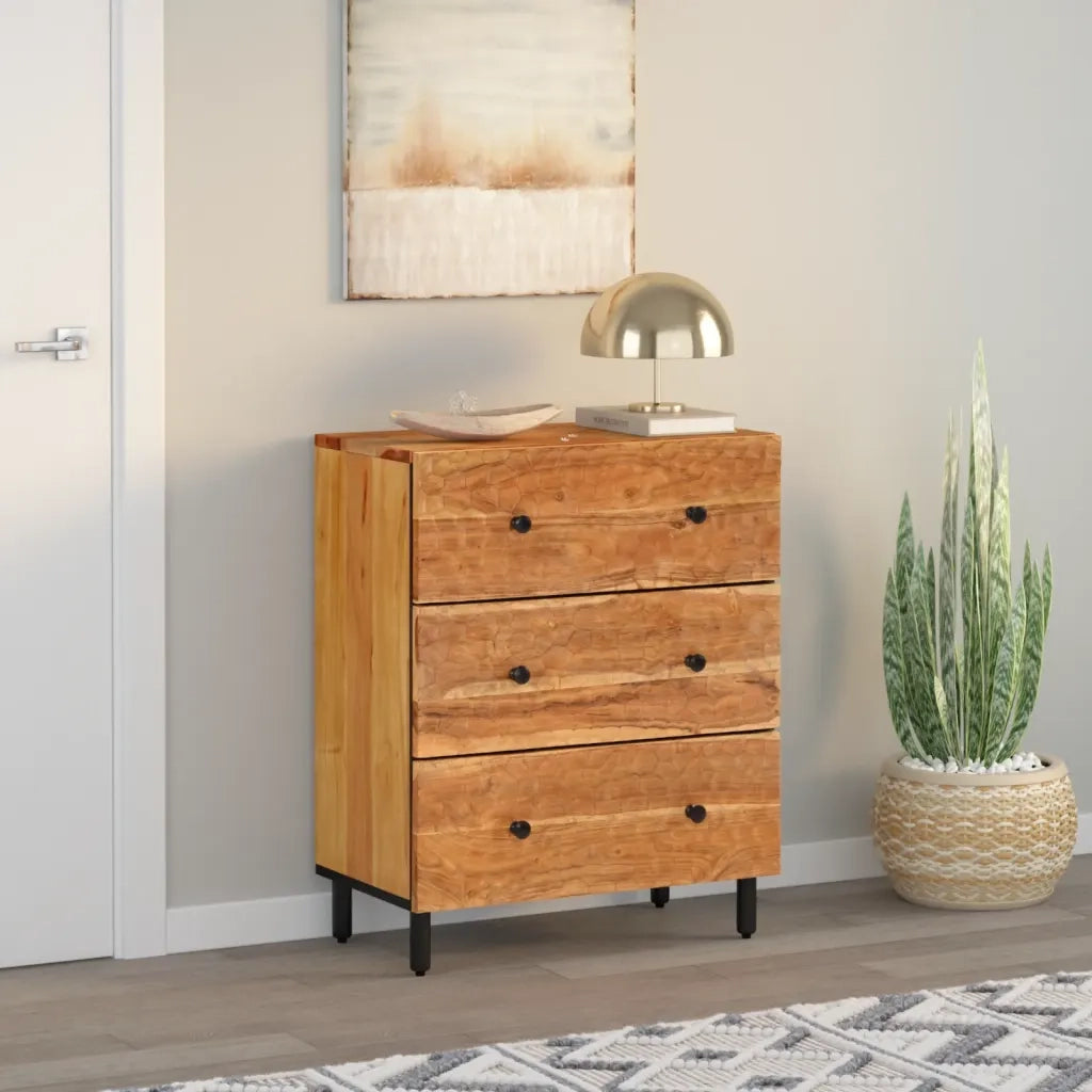 Credenza | Madia | Buffet da pranzo | Armadio da pranzo 60x33x75 cm in Legno Massello di Acacia