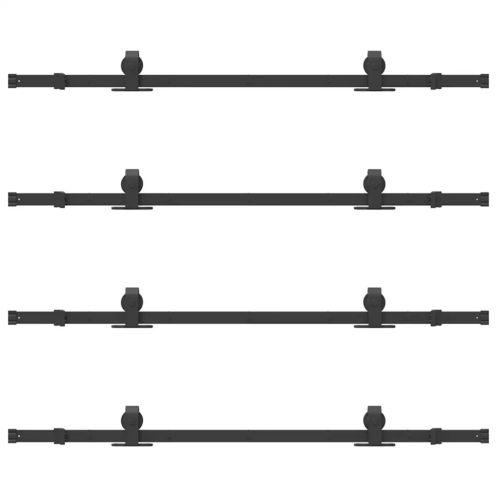 Kit di Binari per Porte Scorrevoli 305 cm Acciaio Nero CFW6026977
