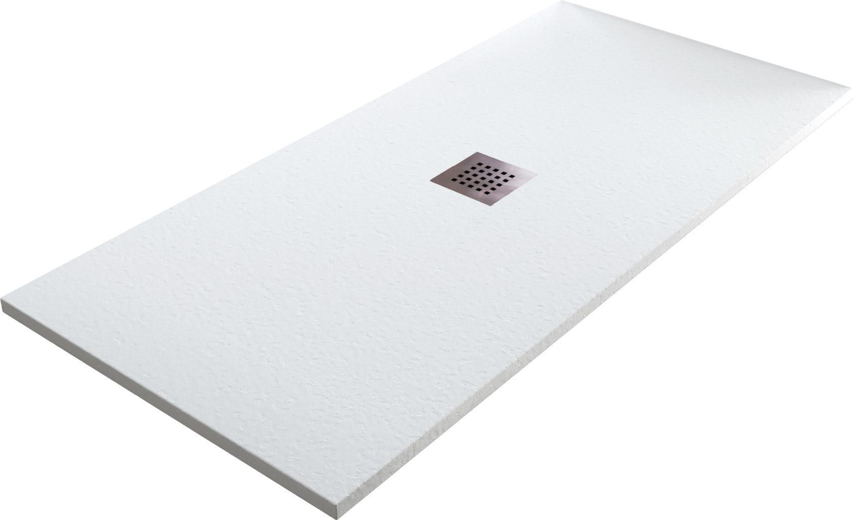 Piatto Doccia in Pietra 75x110 cm Bonussi Ardesia Stone Central Bianco