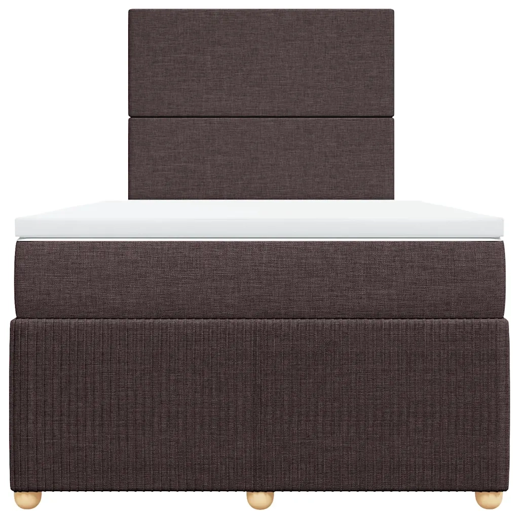 Giroletto a Molle con Materasso Marrone Scuro 120x200cm Tessuto 3294319