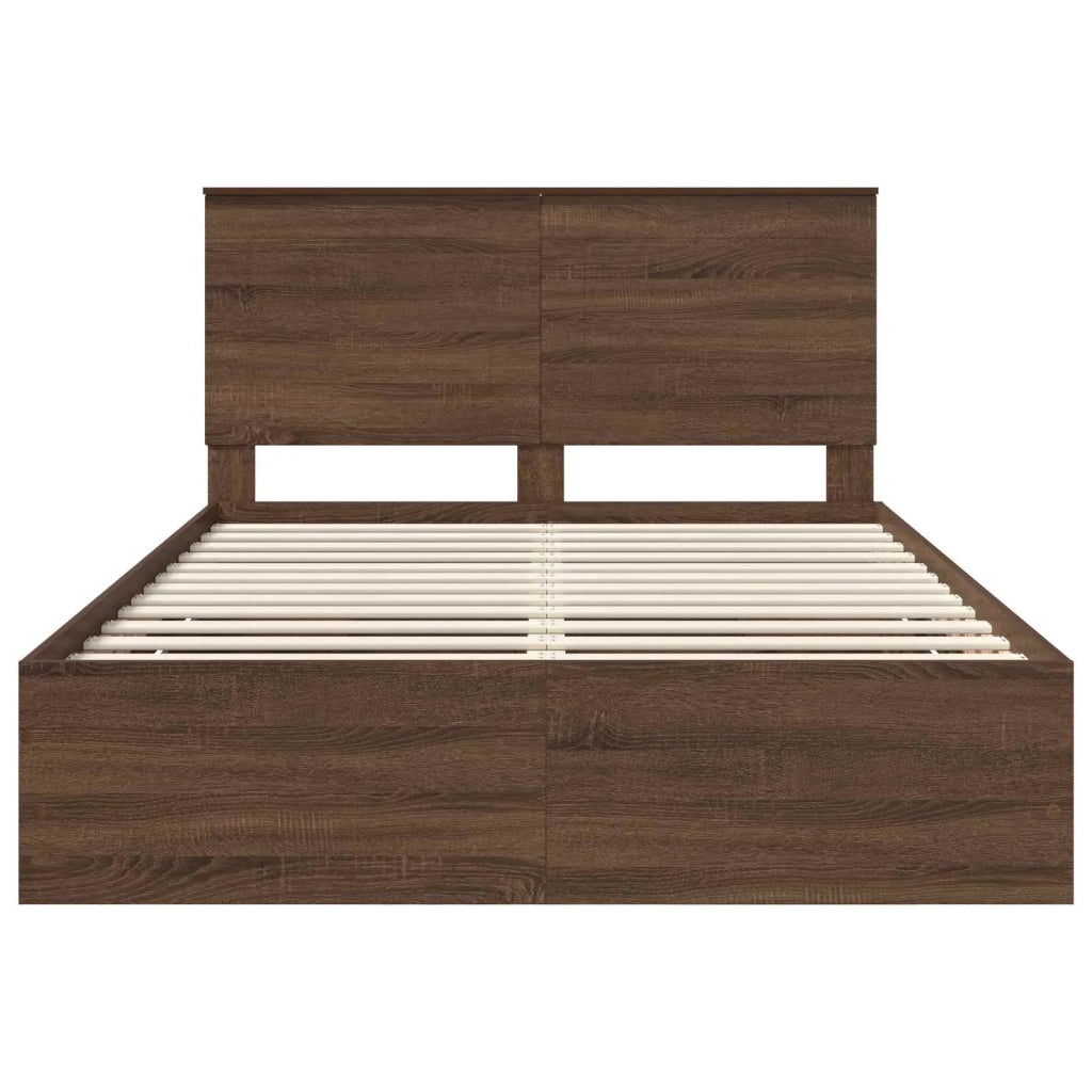 Struttura del letto con cassetto Rovere Marrone 140 x 190 cm 3409460