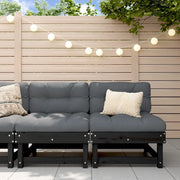 Divani Centrali da Giardino 2 pz Neri in Legno Massello di Pinocod mxl 108793