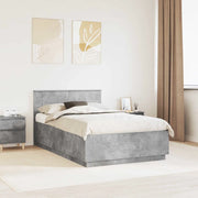 Struttura del letto con testiera-Giroletto con Testiera Grigio cemento 135 x 190 cm 259478
