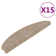 Tappetini per scale 15 pz | Gradini per Scale 65x21x4 cm Marrone Semicircolari Grandi