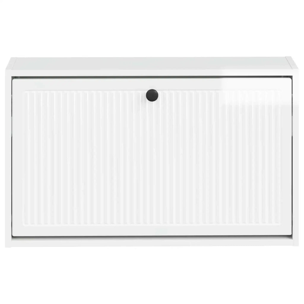 Mobiletto per Scarpe da Muro EDE 71 x 17 x 43 cm Bianco Lucido 895969