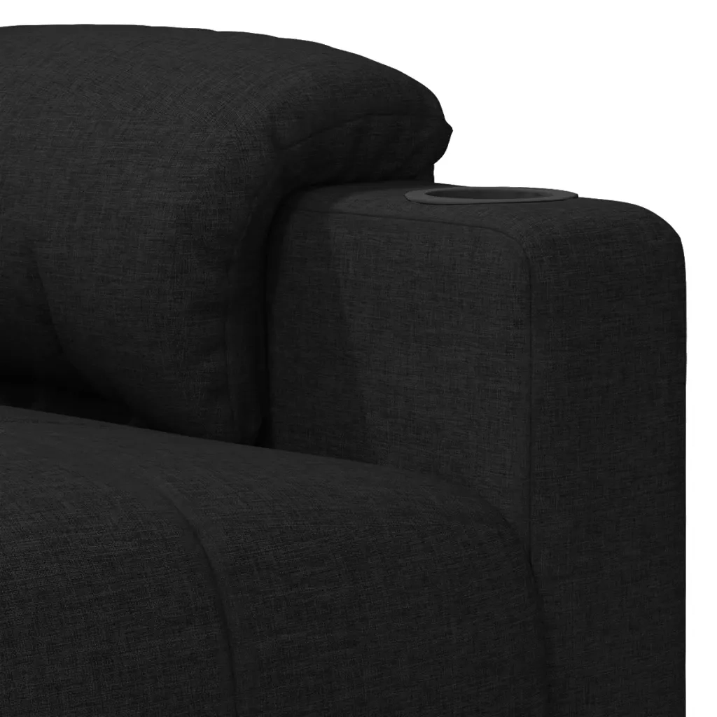 Poltrona Elettrica Reclinabile Nera in Tessuto 3143493
