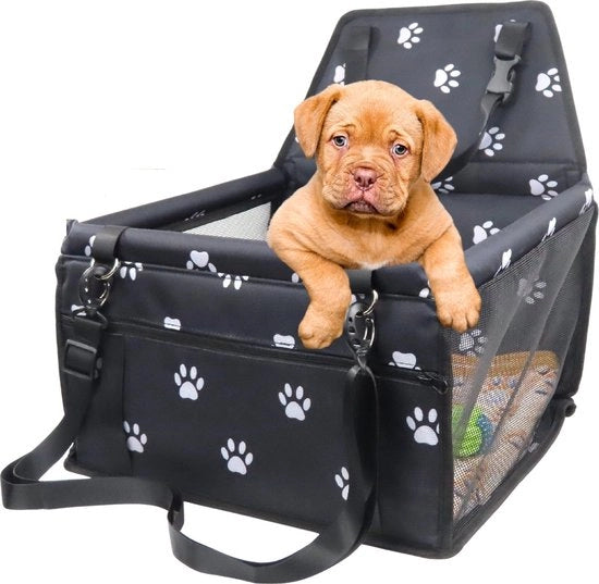 Hondenmand per auto - Reisbench - Zwart - Opvouwbaar - Sicuro con cintura - Impermeabile - per cani fino a 10kg