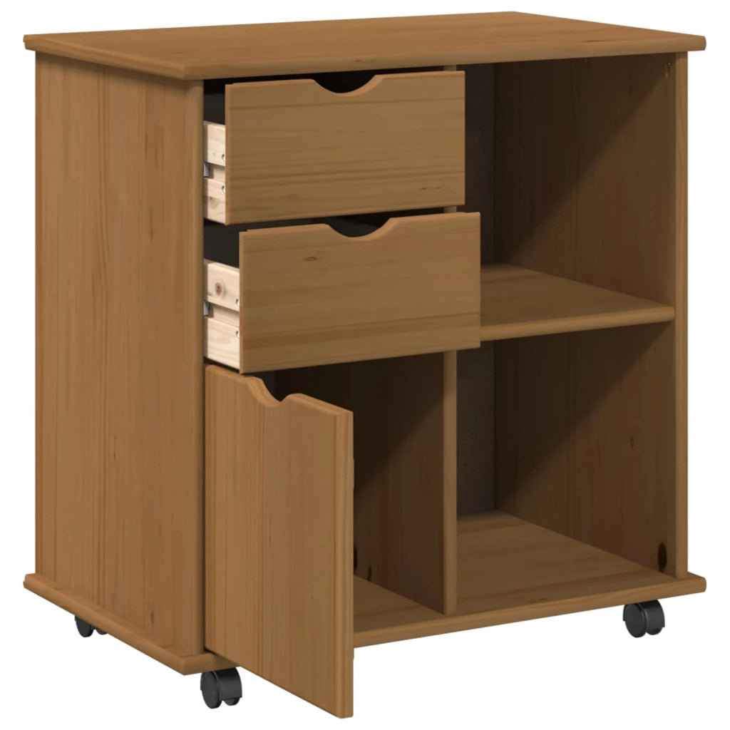 Mobile con Ruote con ruota Marrone miele 63,5 x 39 x 65,5 cm 42028380