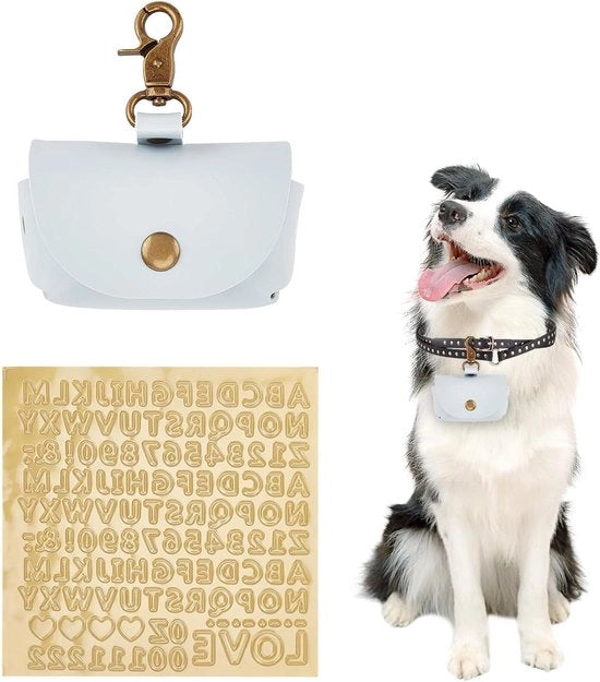Accessori per collare per animali domestici in pelle PU, coppia, colore blu chiaro