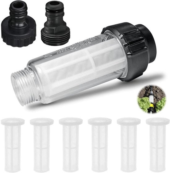 Kit di filtro per pompa ad alta pressione, pompa per giardino e irrigazione – 6 pezzi con connessioni veloci