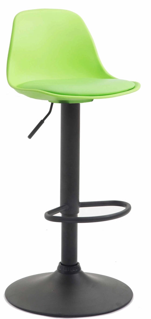 Sgabello di design KIEL in polipropilene e similpelle nero,verde