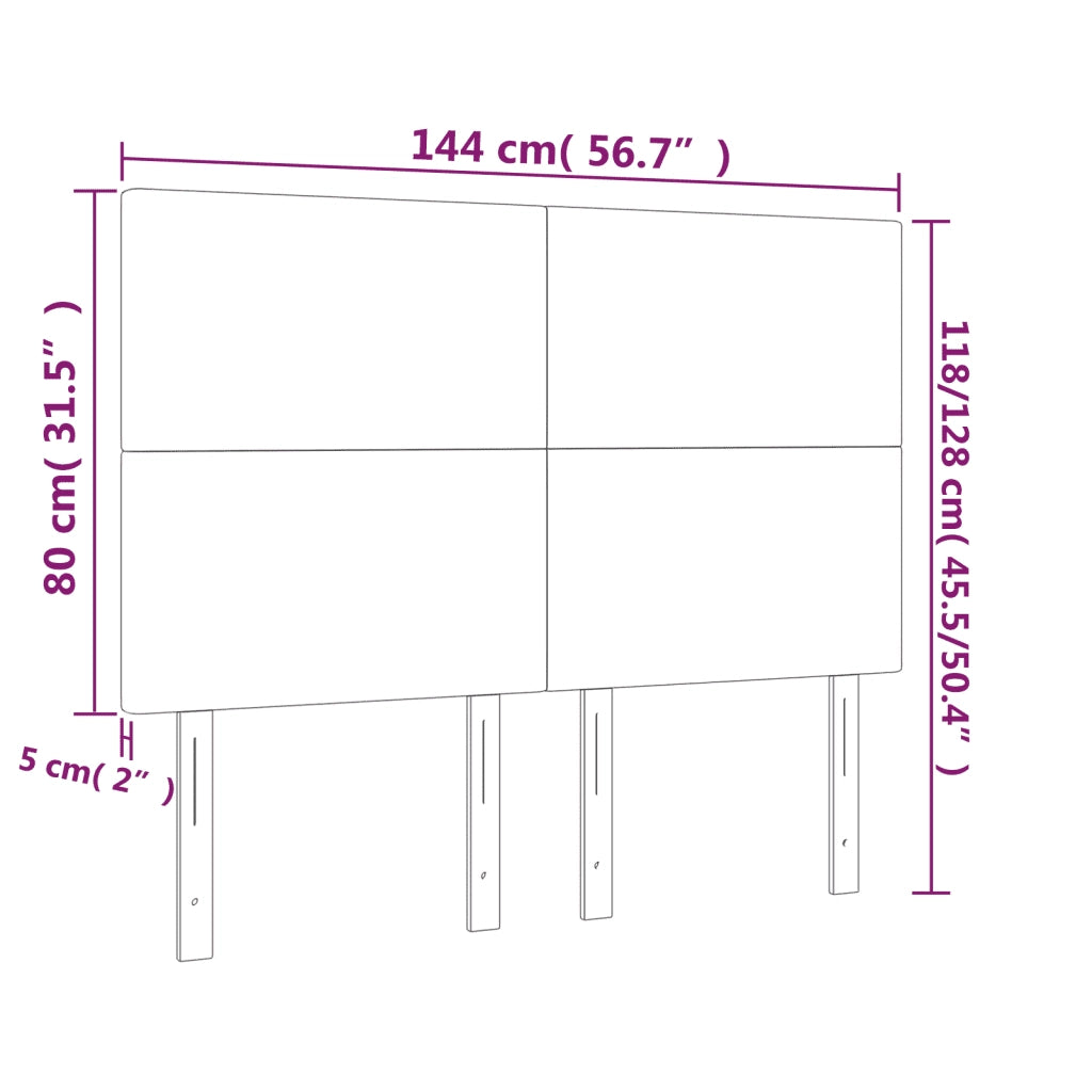 Testiera-Testata Decorativa Grigio Chiaro 144x5x118/128 cm Velluto 649463