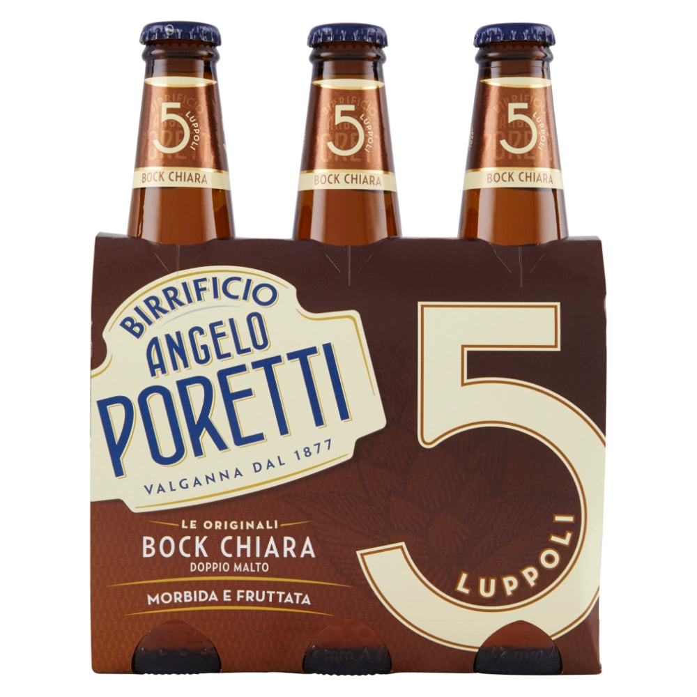 Birrificio angelo poretti birra 5 luppoli bock chiara confezione 3x33 cl
