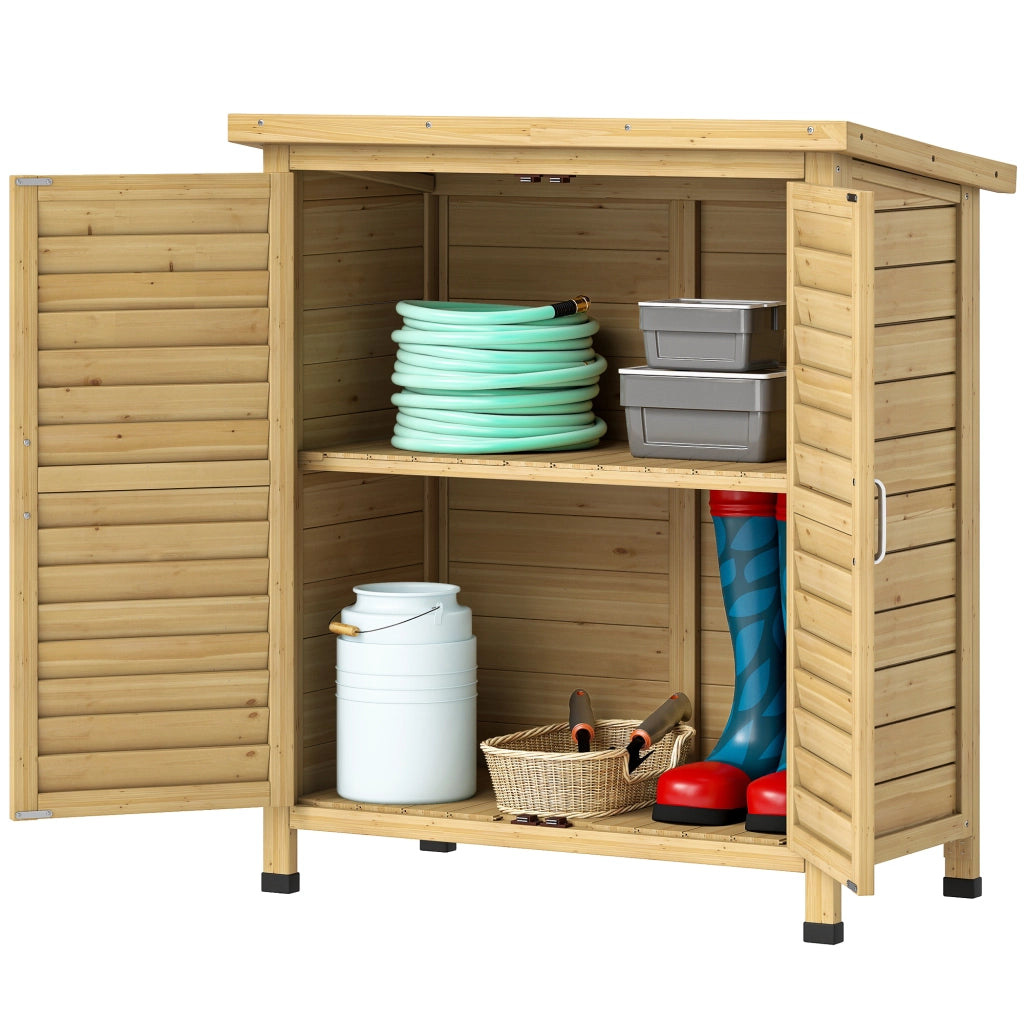 Casetta da Giardino in Legno ¨C zephmum ¨C 87x46,5x96,5 cm 2 Ripiani 2 Porte