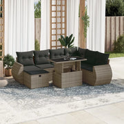 Set Divano da Giardino 8 pz con Cuscini Grigio in Polyrattan 3275160
