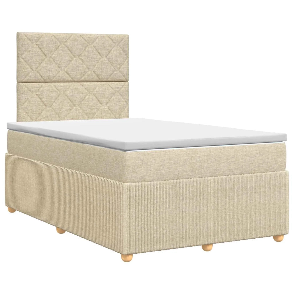 Letto box spring con materasso Crema 120 x 200 cm Tessuto 3454380
